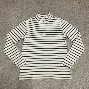 Women’s LL Bean French Sailor 1/4 Zip Pullover Size M